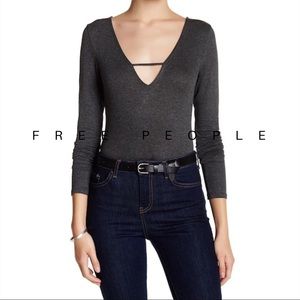 Free People Free Press grey bodysuit